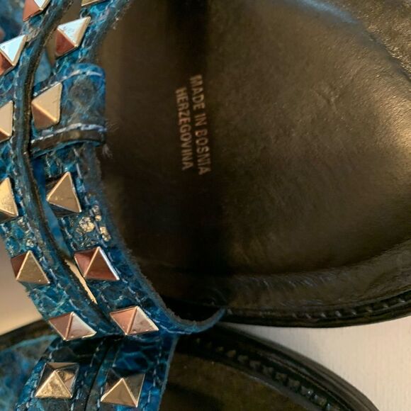 Free People Sneak Print animal print blue black Gladiator Sandals Sz 9 - Picture 5 of 9